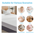 thumbnail image 5 of Flymme Waterproof Mattress Protector Twin Size White Breathable Bed Cover Bamboo Rayon Mattress Cover Noiseless Mattress Pad Cover with 8-21 inches Deep Pocket, 5 of 7
