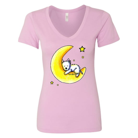 Inktastic Lunar Love Westie Women's V-Neck T-Shirt