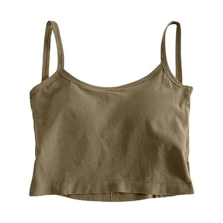 HYSYSB Bralettes for Women balconette Bras strappy Sports Bra cross Back Bra sports Bra Tops Top Yoga Pad Sportswear Vest Tank Tops Sport Up Bralette Top camisole Tops for Women Coffee One Size