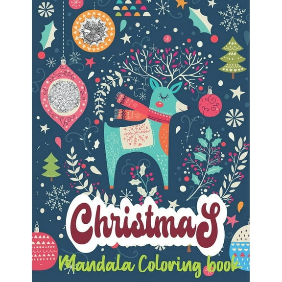 Mandala Christmas Coloring Book: 20 Page Christmas Themed Mandala Coloring Book, (Paperback)