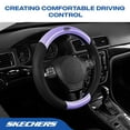 thumbnail image 4 of Skechers Air Cooled Memory Foam Steering Wheel Cover, Breathable Comfort Grip, Soft Leather, All-Season Fit for Cars, SUVs, and Trucks Purple, 4 of 8