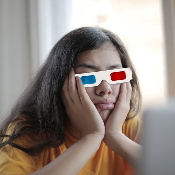 BESTYASH 100Ud Gafas 3D Anaglifo De Cartón Colores Surtidos Para Cine Visual