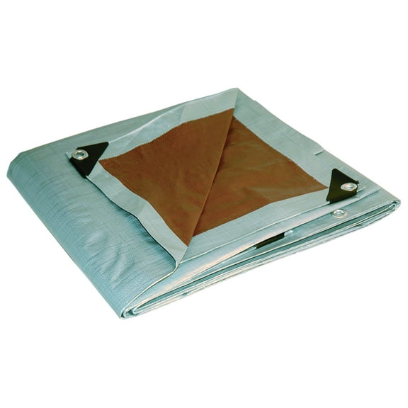 DRY TOP 20810 Silver/Brown 8' x 10' Heavy Duty Reversible Full Size 10-mil Poly Tarp item #208108, 8x10 Feet