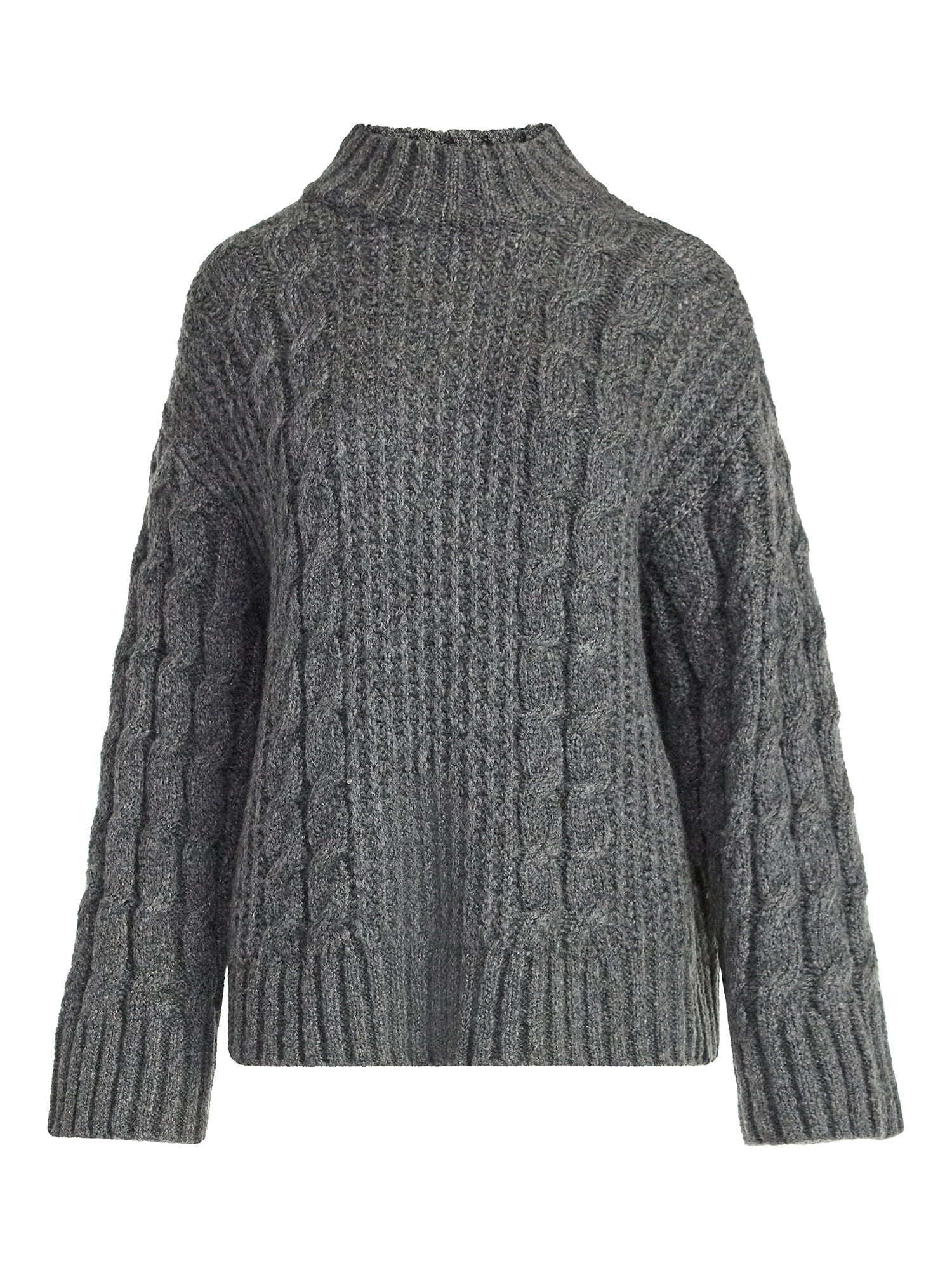 Scoop Women’s Oversized Cable Knit Sweater, Midweight, Size XS-XXL