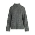 thumbnail image 5 of Scoop Women’s Oversized Cable Knit Sweater, Midweight, Size XS-XXL, 5 of 5