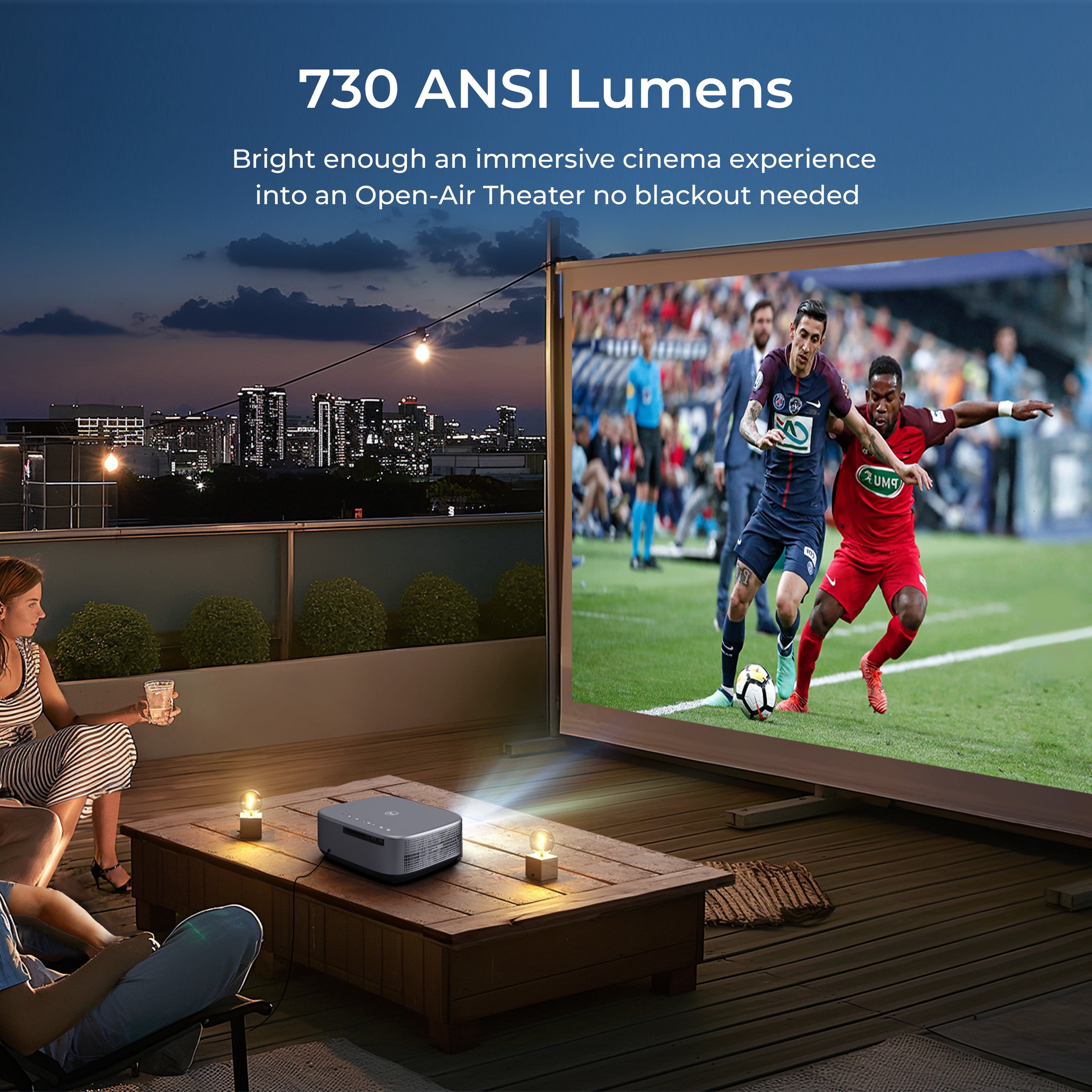 VANKYO Performance V700 Pro Native 1080P Outdoor Movie Projector, Built-in Google TV, Auto Keystone, Auto Focus, Bluetooth, Portable Projector, 120" Projector Screen Included