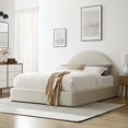 thumbnail image 2 of Platform Bed Frame, Full Size, White, Velvet, Bedroom, Modern Contemporary Boutique HB36784, 2 of 9