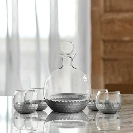 - Fitz Floyd Fitz & Floyd Daphne Platinum Decanter 5 Piece Set