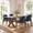 Blue, variant on Modern Dining Chairs, Linen Upholstered Dining Room Chairs with Solid Rubberwood Legs, Set of 4, Beige
