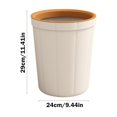 thumbnail image 3 of LSLJS Plain Pressure Ring Trash Can Imitation Leather Bedroom and Bathroom Large Capacity Open Uncovered Kitchen Trash Can Commercial Office Wasteba, Home Accessories, 3 of 6