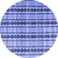 thumbnail image 1 of Ahgly Company Machine Washable Indoor Round Abstract Blue Modern Area Rugs, 3' Round, 1 of 4