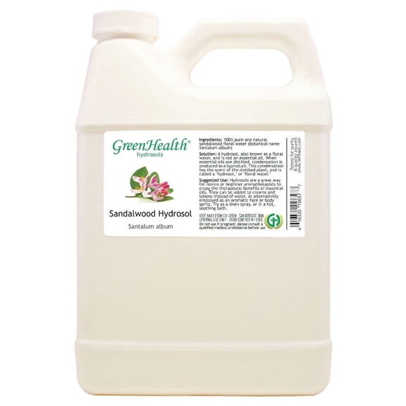 GreenHealth Sandalwood Hydrosol 32 fl oz White Plastic Jug w/ Cap
