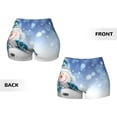 thumbnail image 5 of Fotbe Christmas Snowman In The Snow Seamless Shorts, Womens Workout Shorts High Waist Stretch Booty Short for Gym/Yoga/Running/Biking-Medium, 5 of 9