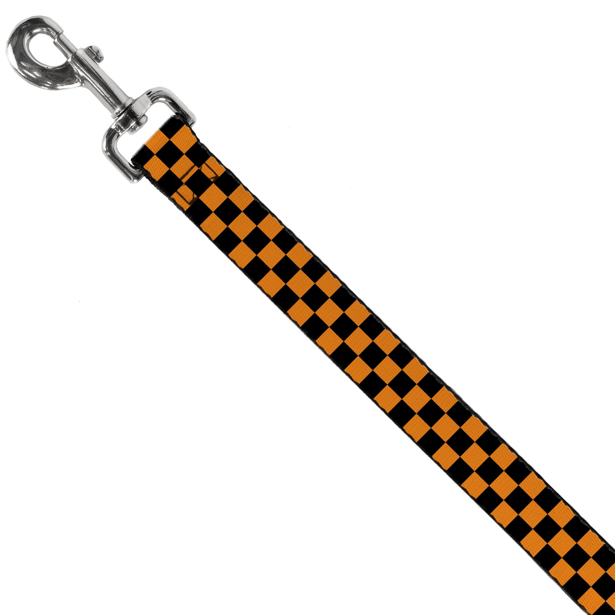 Buckle-Down Pet Leash, Dog Leash, Checker Black Neon Orange, 6 Feet Long 1.0 Inch Wide