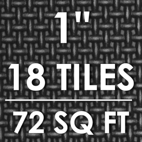 Black - 1 Inch- 72 Sq Ft - 18 Tiles