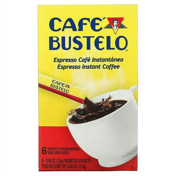 Cafe Bustelo, Espresso Instant Coffee, 6 Packets, 0.09 oz Pack of 3