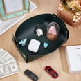 thumbnail image 3 of Jewelry Valet Tray PU Leather Basket Entryway Table Storage Box Portable Folding Travel Organizer Bedside Desktop Catchall for Women Men Watch Key Cosmetic Wallet Coin Dark Green 12.8x9.8in, 3 of 9