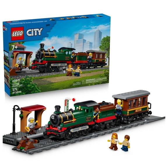 LEGO City Vintage Steam Train Set - Building Toy for Boys & Girls, Ages 7 - Toy Train for Kids - Gift Idea for Birthdays - 60511