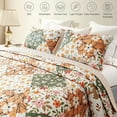 thumbnail image 6 of Whale Flotilla Reversible Patchwork Quilts Twin Size, Lightweight Boho Printed Bedspreads Coverlets Quilt Bedding Set with 1 Pillow Sham for All Seasons, Orange, 6 of 7