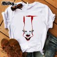 thumbnail image 4 of Camiseta personalizada de película de payaso de terror para mujer, ropa con estampado de Stephen King, Pennywise, Tops para mujer 2024, 4 of 5