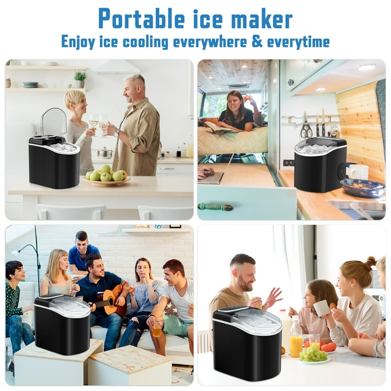 Goplus 1.3-lb Drop-down Door Countertop or Portable Bullet Ice Maker  (Black) in the Ice Makers department at