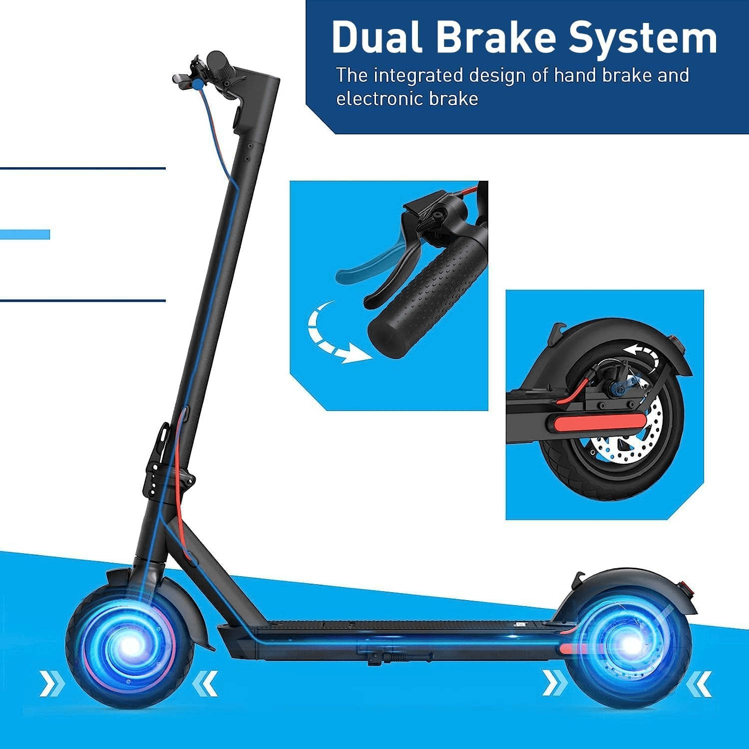 Detachable Battery Electric Scooter with 9" Pneumatic Tires 350W 22 Miles Range Foldable Escooter for Adult