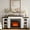 70in, White&Brown(23" fireplace), variant on Holliwill 80" Electric Fireplace with Mantel, Modern Farmhouse TV Stand for TVs up to 90" with 30" Insert Heater, Black