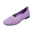 thumbnail image 3 of Domzle Women’s Ballet Flat Shoes Knit Dress Shoes Round Toe Slip On Ballerina Flats for Woman Low Wedge Comfort Soft Purple, 3 of 5