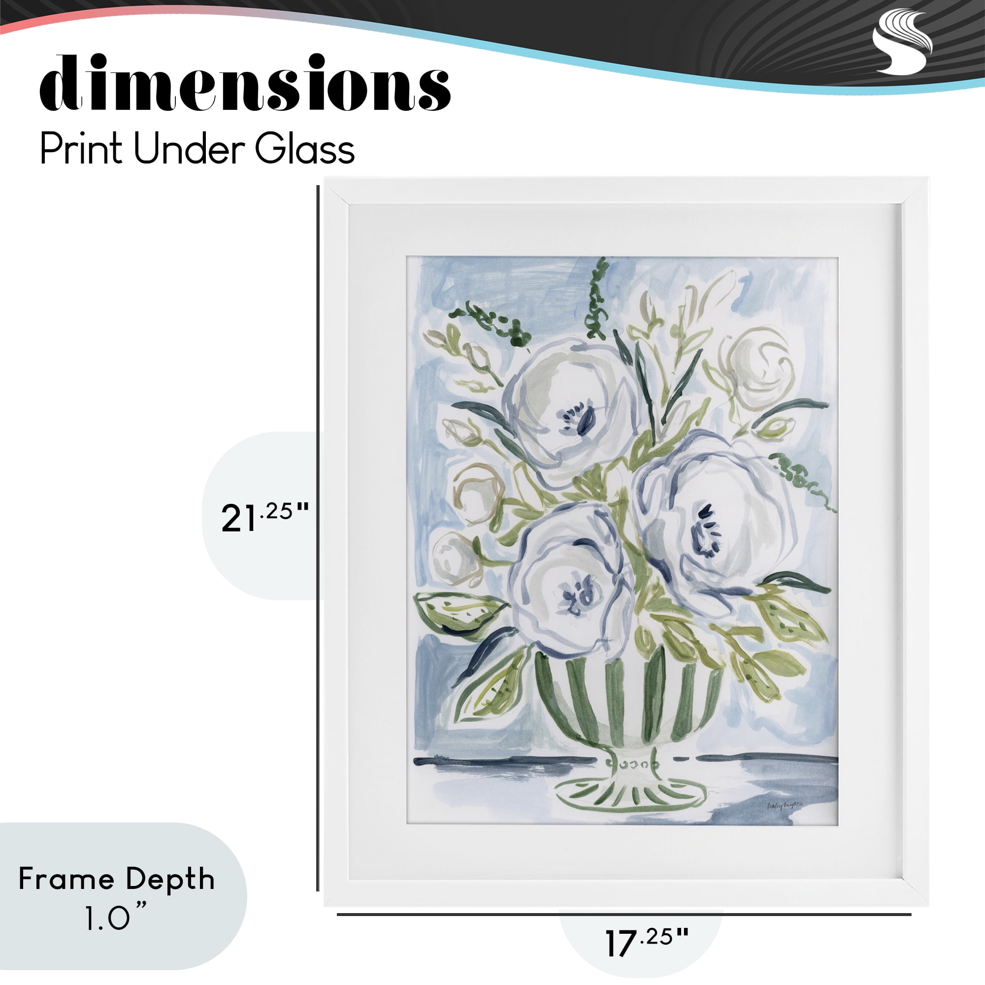 Stupell Industries Fiona Pastel Floral Bouquet White Framed Print Under Glass, design by Haley Knighten