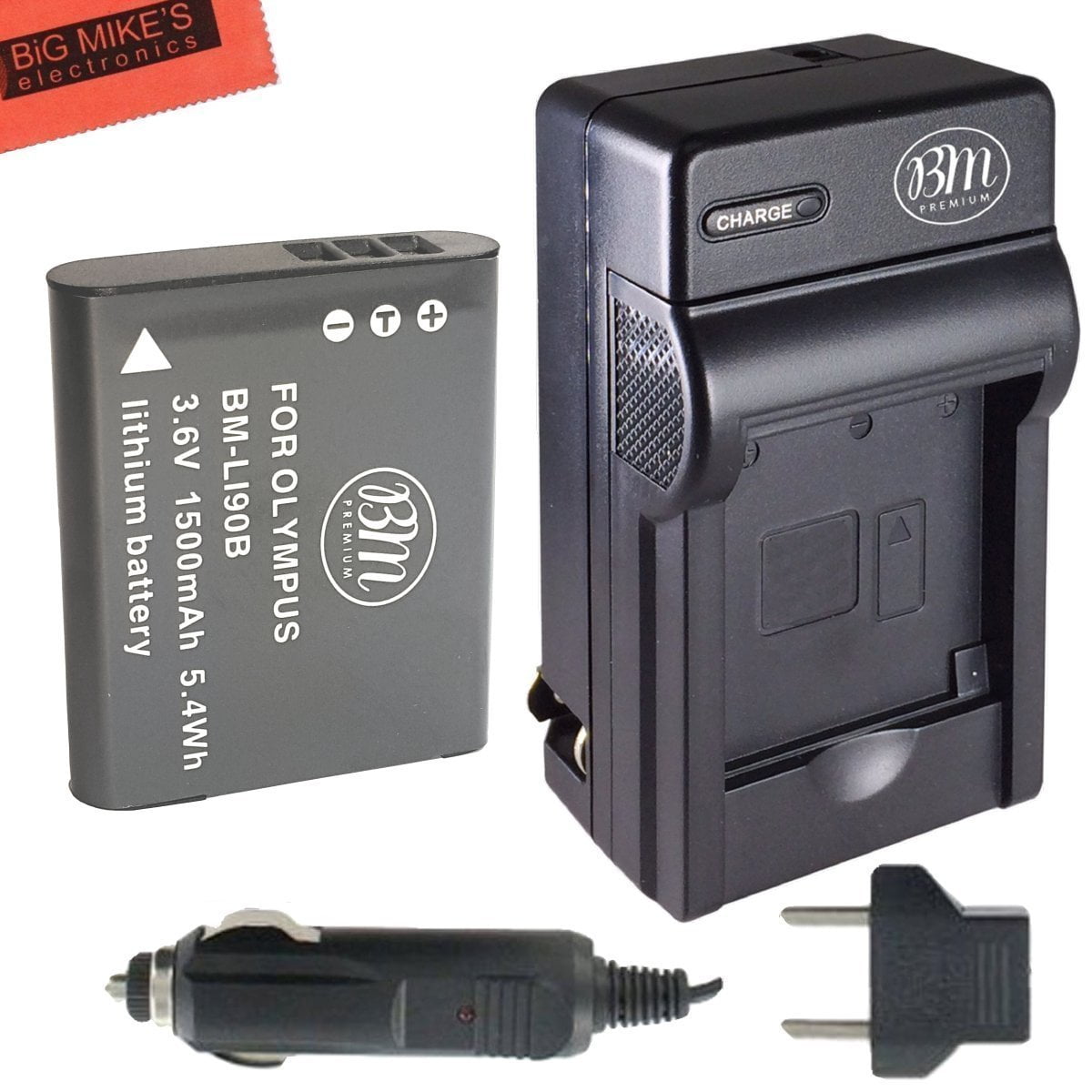 BM Premium LI92B, LI90B Battery and Charger for Olympus Tough TG