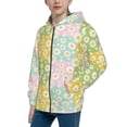thumbnail image 2 of Naloa Daisies Flowers Teenage Zipper Hoodie, Long Sleeve Zip Up Hoodies Casual Jackets Tops for 7-12 Years-Medium, 2 of 6
