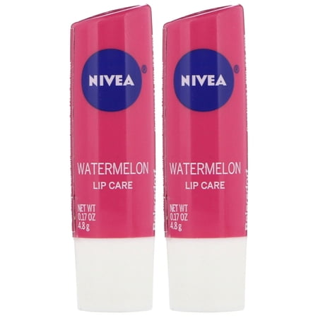 Pack of (2) Nivea, Lip Care, Watermelon, 0.17 Oz