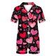 thumbnail image 5 of Conjunto de Verano para las Mujeres Día de San Valentín Amor Impreso Cuello de Manga Corta con Pantalones Cortos, Poliéster Ligero para el Uso Informal, 5 of 9