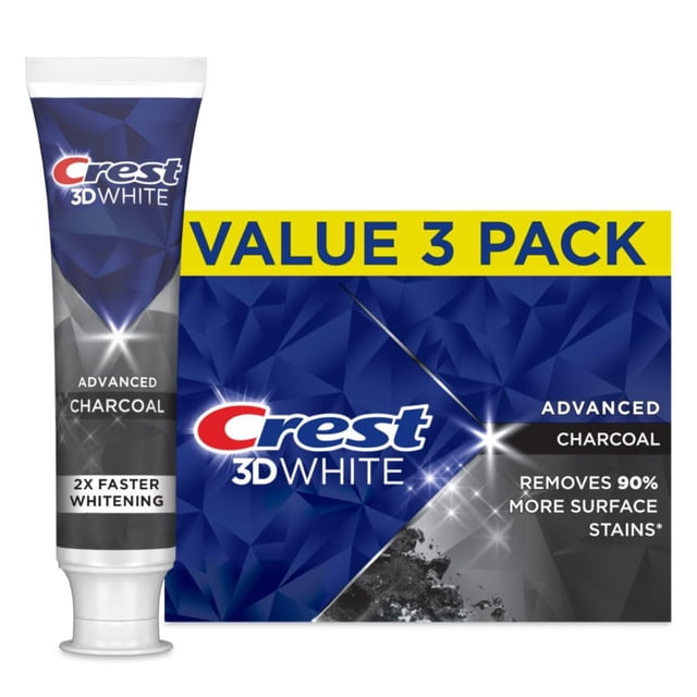 Pasta de dientes Crest 3D White Advanced Charcoal Whitening 100 ml x3