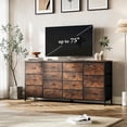 thumbnail image 4 of 14 cajón cómoda 63 pulgada fabric cómoda mesa de TV con power outlet para 65 70 75 pulgada TV long entertainment center para dormitorio closet sala de estar entrada, 4 of 7