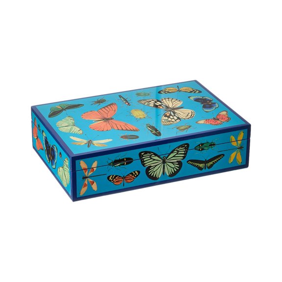 Jonathan Adler Large Lacquer Botanist Box, Blue