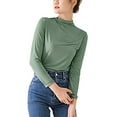 thumbnail image 4 of Women's Long Sleeve T-shirt, Women'S Casual Solid Long Sleeve Fitted Turtleneck Sweater Top,Women's Long sleeve T-shirt XXL, 4 of 9