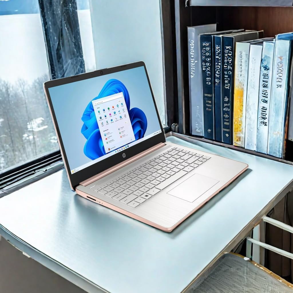 HP 14" Ultral Light Laptop Computer - with Microsoft Office Lifetime License, 16GB RAM, 384GB Storage(128GB eMMC+ 256GB microSD), Intel Quad-Core N4120, Anti-Glare HD Display, Webcam, Win 11 S Mode