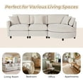 thumbnail image 3 of EUROCO 107" Longer Curved Sectional Sofa Couch for Living Room, Chenille Combination Modular Sofa with 3 Pillows and Wood Frame,Modern Upholstered 3 Seater Couches for Home Office, 3 of 12