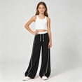 thumbnail image 4 of Pants for Teens Girls Girls Elastic Waist Baggy Sweatpants Wide Leg Athletic Casual Track Pants with Drawstring & Pockets 5-14 Years, 4 of 6