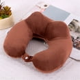 thumbnail image 2 of Travel Neck Pillow Cozival U-Shaped Memory Foam Travel Pillow for Airplane And Car Rides, Removable Machine Washable Cover, Ergonomic Support for Head And Neck During Rest, Memory Foam Pillow, Coffee, 2 of 3