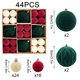 thumbnail image 1 of Juego de bolas navideñas de terciopelo 44 piezas | Adornos de árbol de plástico flocado 8cm 4cm | Rojo Verde Multicolor | Bolas decorativas para colgar para árbol de Navidad, hogar, decoración, 1 of 7