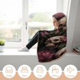 thumbnail image 5 of Hooded Blanket Skull and Rose Wearable Blanket Cape Halloween Blanket Soft Fleece Throw Blanket with Hood for Womens, 5 of 6