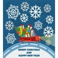 thumbnail image 3 of Christmas Duvet Cover Set, Happy New Year Merry Christmas Truck with Gift Boxes Tree and Snowflakes Art, Decorative 3 Piece Bedding Set with 2 Pillow Shams, Queen Size, Blue Red White, by Ambesonne, 3 of 3