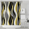 thumbnail image 2 of Black and Yellow Shower Curtain, Abstract Modern Grey and Yellow Bathroom Decor Accessories Shower Curtain Set with Hooks, 72x84, 2 of 4