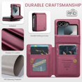 thumbnail image 5 of Caseme Wallet Case for Samsung Galaxy Z Flip7 Fe 5g Rfid Blocking Pu Leather Kickstand Card Holder Slim Shockproof Case, 5 of 5
