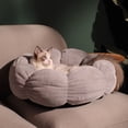 thumbnail image 3 of Happy & Polly Cat Bed, Small Dog Bed, Flower Shaped Bolster for Small Breeds, 21.7" Grey, 3 of 9