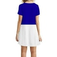 thumbnail image 5 of QLEICOM Women's Casual Color-Blocking Simple T-Shirt Loose Dress Summer Short Sleeve T Shirt Dresses Blue XXL(US Size: 12, 5 of 5