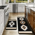 thumbnail image 2 of Black Boho Kitchen Rug Mat Decor Aztec Western Kitchen Rugs Sets of 2 Non-Slip Washable Kitchen Mats for Floor 2 Piece, 2 of 6
