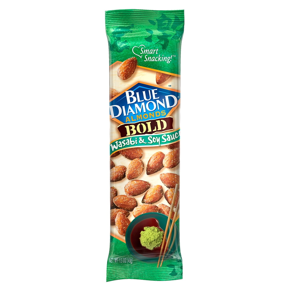 Blue Diamond Almonds Bold Wasabi & Soy Sauce Almonds, 1.5 Oz., 12 Count